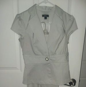 White and black striped outfit